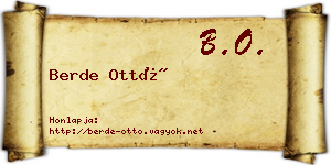 Berde Ottó névjegykártya